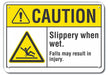 Caution Sign 7 in x 10 in Aluminum