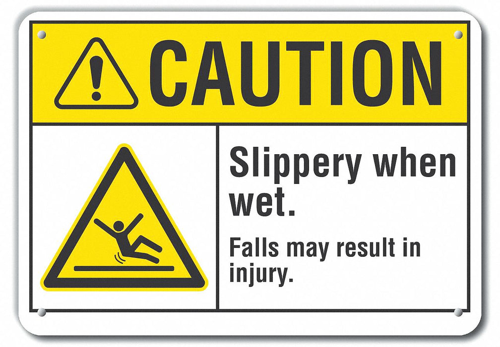 Rflct Slippery Floor Caut Sign 10x14in