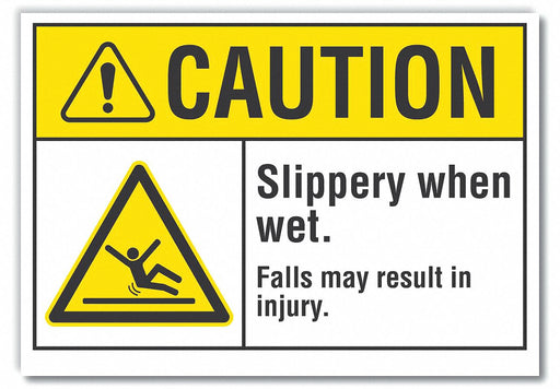 Caution Sign 7inx10in Non-PVC Polymer