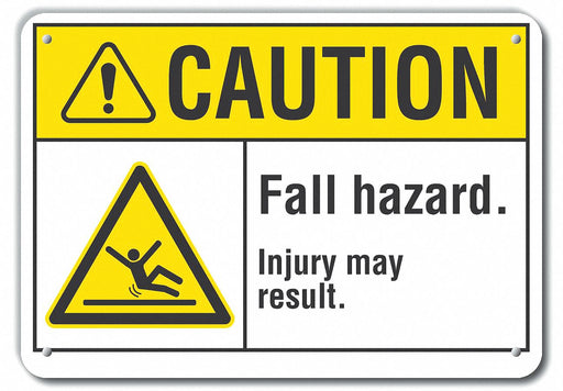 Caution Sign 10 in x 14 in Plastic