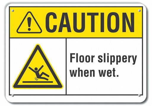 Caution Sign 7 in x 10 in Plastic