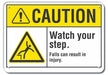 Caution Sign 7 inx10 in Plastic