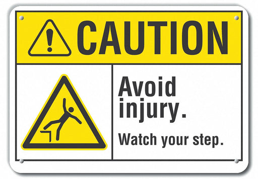 Caution Sign 7 inx10 in Plastic