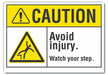 Caution Sign 7inx10in Non-PVC Polymer
