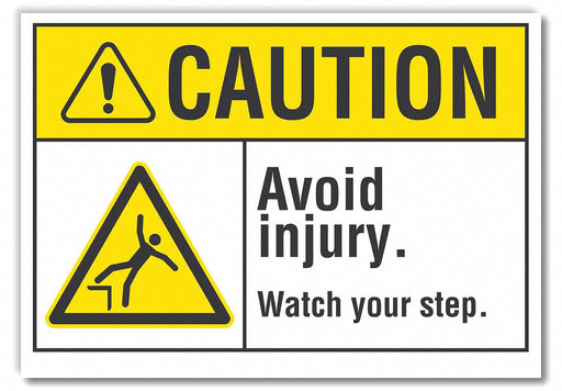 Caution Sign 7inx10in Non-PVC Polymer
