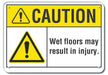 Rflct Wet Floor Caution Sign 7x10in Alum