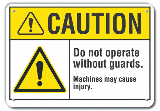 Caution Sign 7 inx10 in Plastic