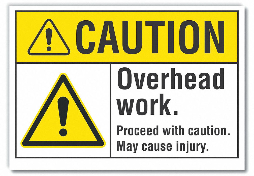 Overhead Hazard Caut Rflct Lbl 10x14in