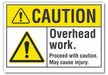 Overhead Hazard Caut Rflct Lbl 3.5x5in
