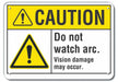 Caution Sign 7 in x 10 in Plastic