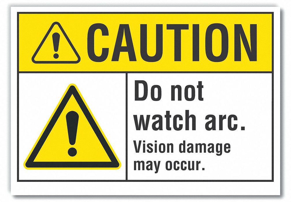 Welding Caution Rflct Label 5inx7in