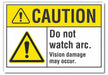 Welding Caution Rflct Label 5inx7in