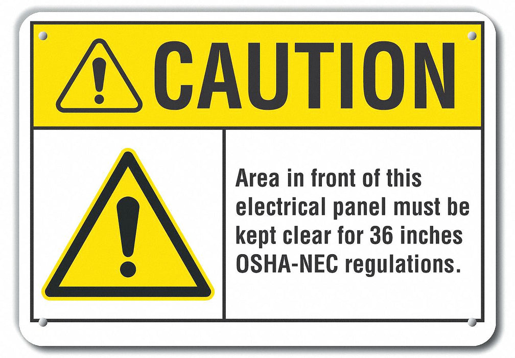 Caution Sign 7 in x 10 in Plastic