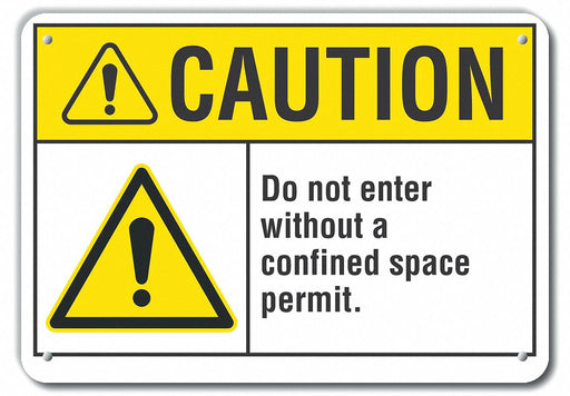 Caution Sign 7 in x 10 in Plastic