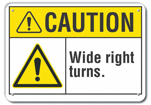 Caution Sign 10 in x 14 in Plastic