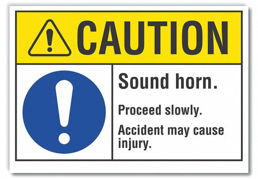 Caution Sign 7inx10in Non-PVC Polymer