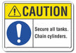 Rflct Cyl Handling Caution Sign 10x14in