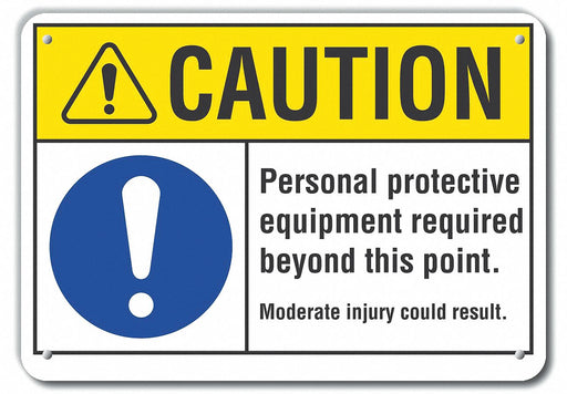 Caution Sign 10 in x 14 in Plastic