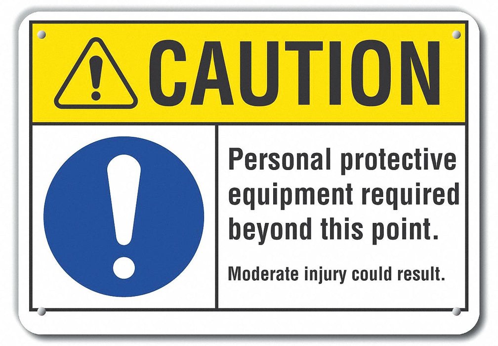 Caution Sign 7 inx10 in Plastic