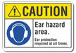 Caution Sign 10 in x 14 in Plastic