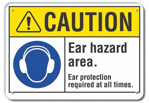 Caution Sign 10 in x 14 in Plastic