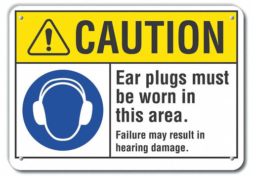 Caution Sign 7 inx10 in Plastic