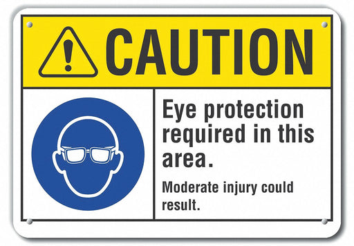 Caution Sign 7 inx10 in Plastic