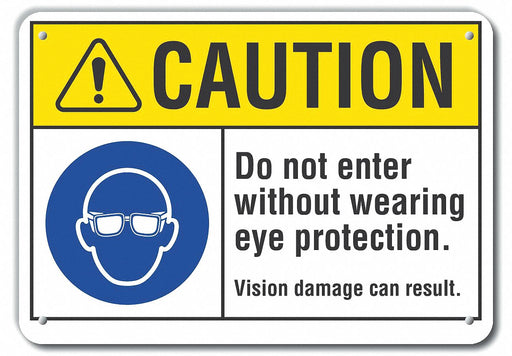 Caution Sign 10 inx14 in Plastic