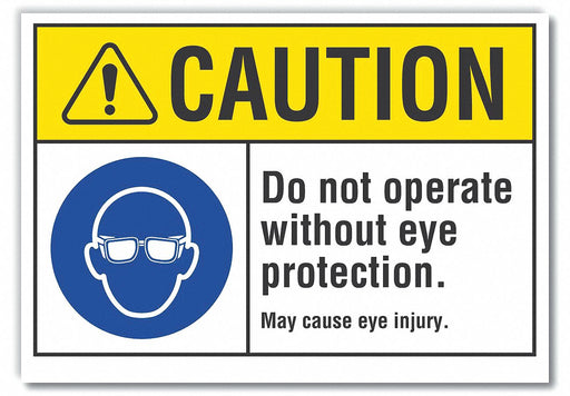 Caution Sign 7in x 10in Non-PVC Polymer