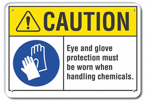 Caution Sign 10 in x 14 in Plastic