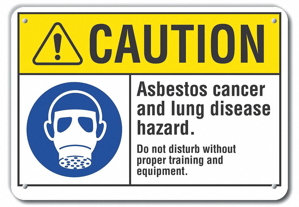 Rflct Asbestos Caution Sign 10x14in Alum
