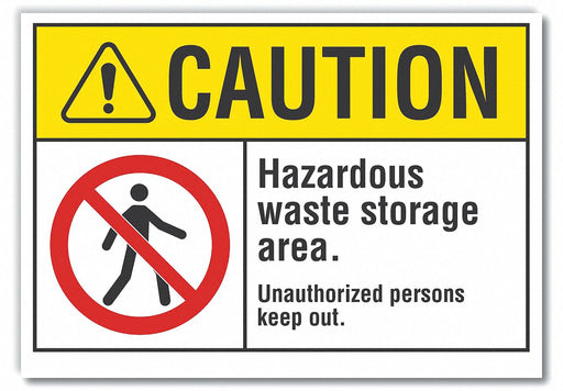 Caution Sign 7in x 10in Non-PVC Polymer