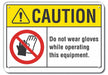 Rflct Hand Caution Sign 10x14in Alum