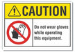 Hand Caution Rflct Label 7 in x 10 in