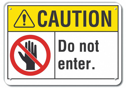 Caution Sign 7 inx10 in Plastic