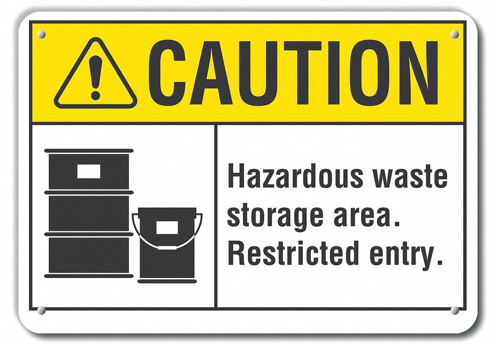 Rflct Hzrdous Waste Caution Sign 7x10in