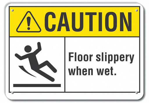 Caution Sign 7 inx10 in Plastic