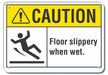 Rflctv Slippery Floor Caut Sign 10x14in