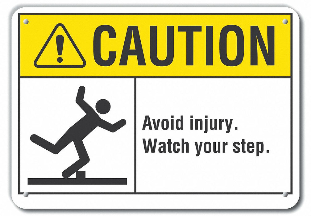 Rflct Steps Caution Sign 10x14in Alum