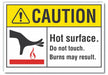 Hot Surface Caution Rflct Lbl 10inx14in