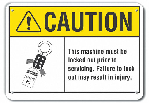 Caution Sign 10 in x 14 in Plastic