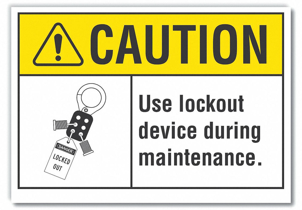 Lockout Tagout Caution Rflctv Labl 5x7in