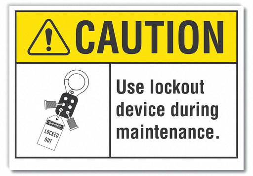 Caution Sign 7in x 10in Non-PVC Polymer
