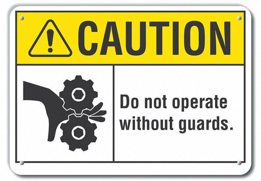 Caution Sign 10 in x 14 in Plastic
