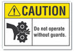 Machine Guards Caution Rflct Lbl 5x7in