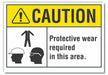 Caution Sign 7in x 10in Non-PVC Polymer