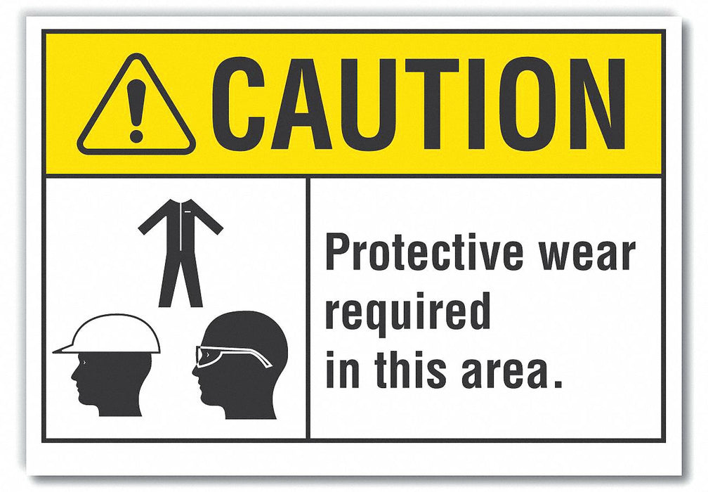 PPE Caution Rflct Label 5 in x 7 in