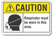 Rflct Respirator Rqrd Caut Sign 10x14in