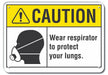 Rflctv Respirator Reqd Caut Sign 10x14in