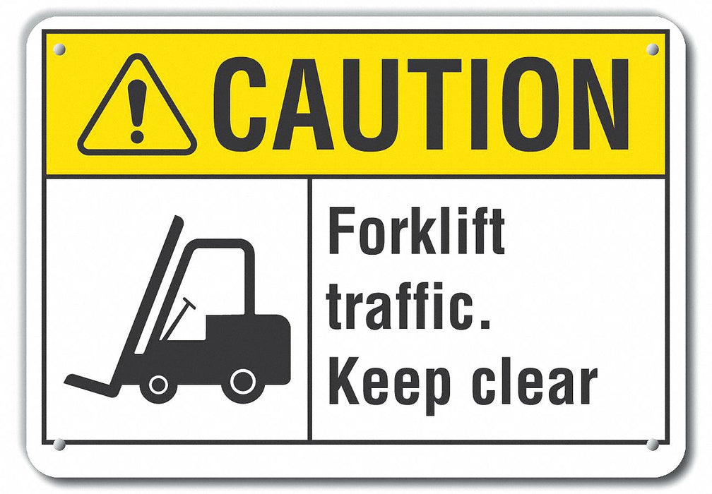 Caution Sign 7 in x 10 in Aluminum